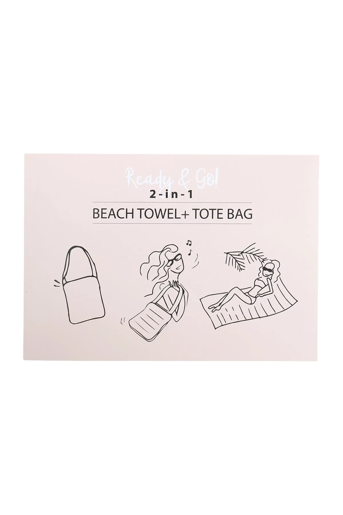 2-IN1 BEACH TOWEL LEAF PRINT FOLDABLE TOTE BAG