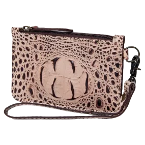 American Darling Ladies Brown Croc Wristlet ADBG961A