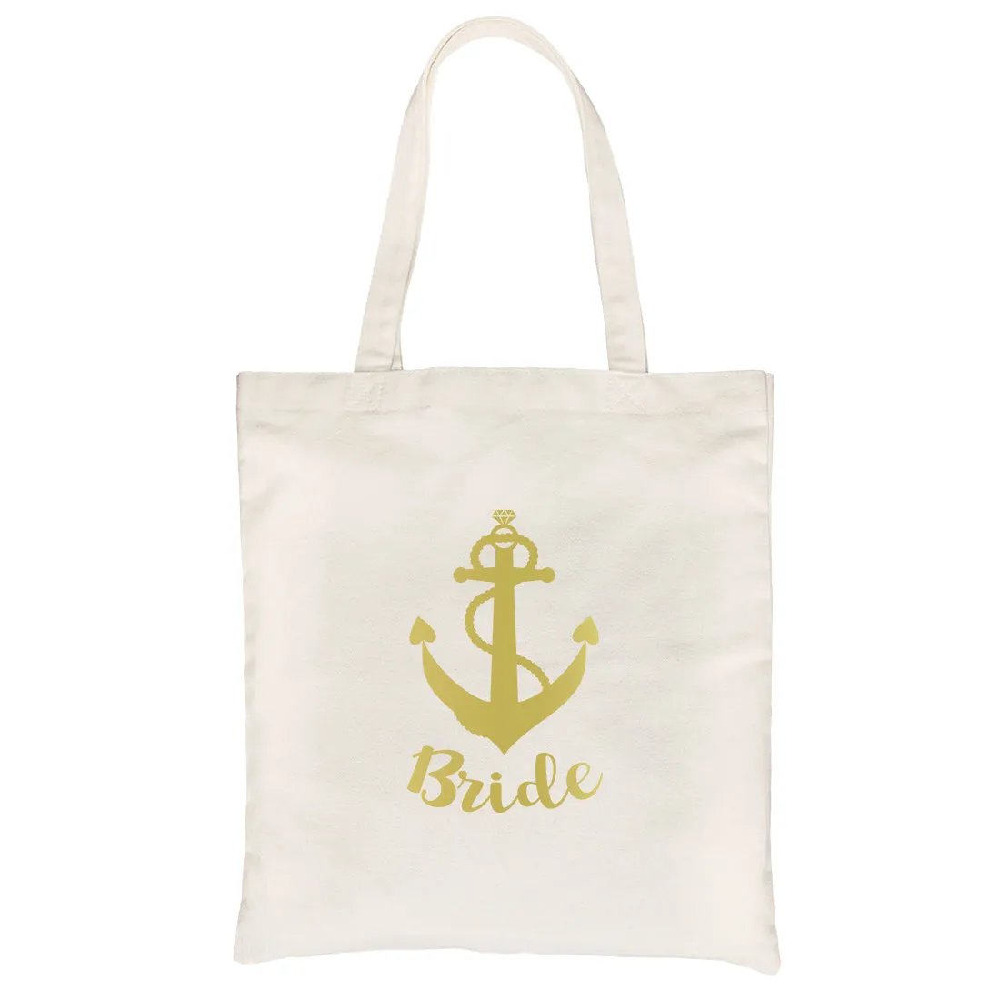 Bride Crew Anchor-GOLD Canvas Shoulder Bag Simple Sweet Bridal Gift