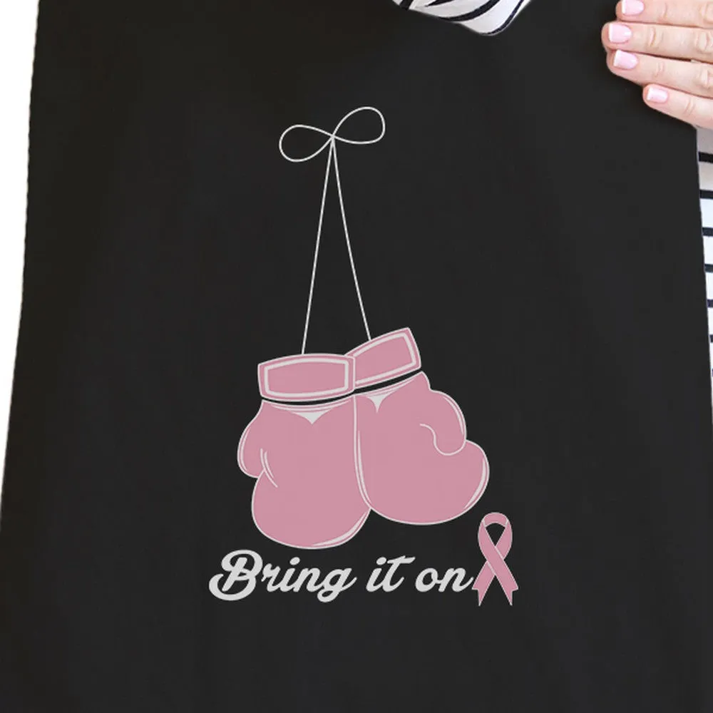 Bring It On Breast Cancer Awareness Boxing Black Canvas Bags