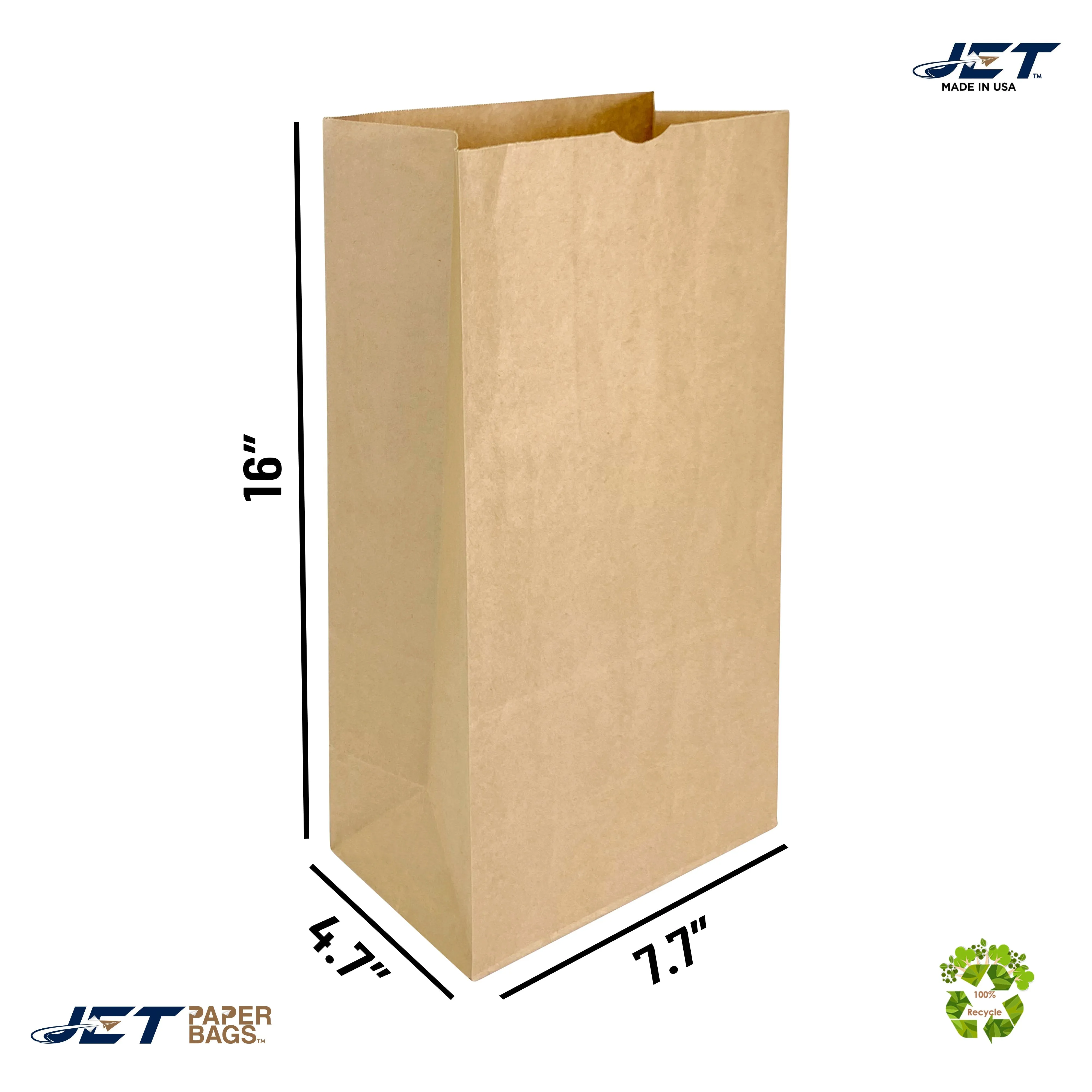 Brown Paper Bags: Durable, Eco-Friendly, Made in USA - Size #16