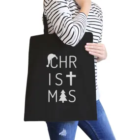 Christmas Letters Black Canvas Bags