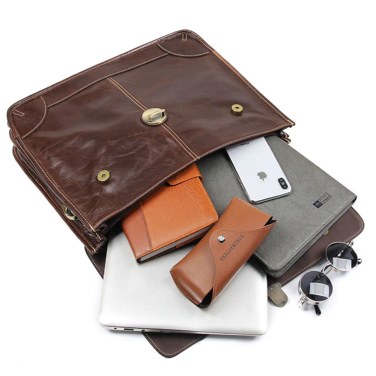 Classic Leather Laptop Bag for Men - Timeless and Versatile