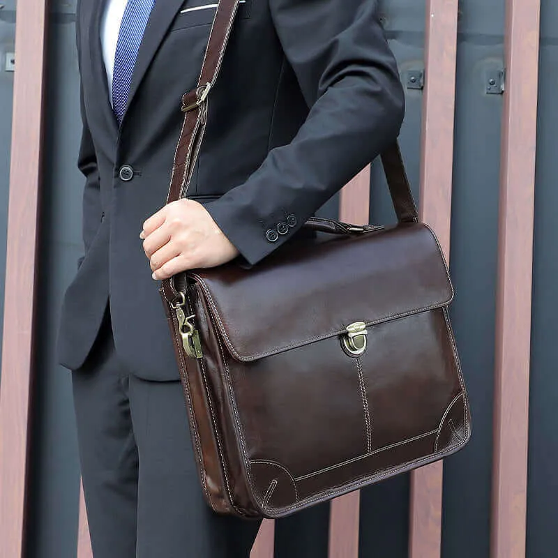 Classic Leather Laptop Bag for Men - Timeless and Versatile