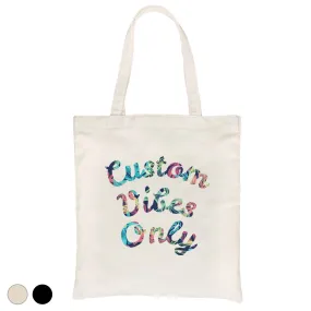 Colorful Overlay Text Groovy Hip Custom Personalized Canvas Bag