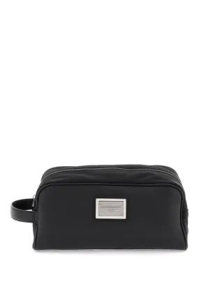 Dolce & gabbana leather and nylon vanity case