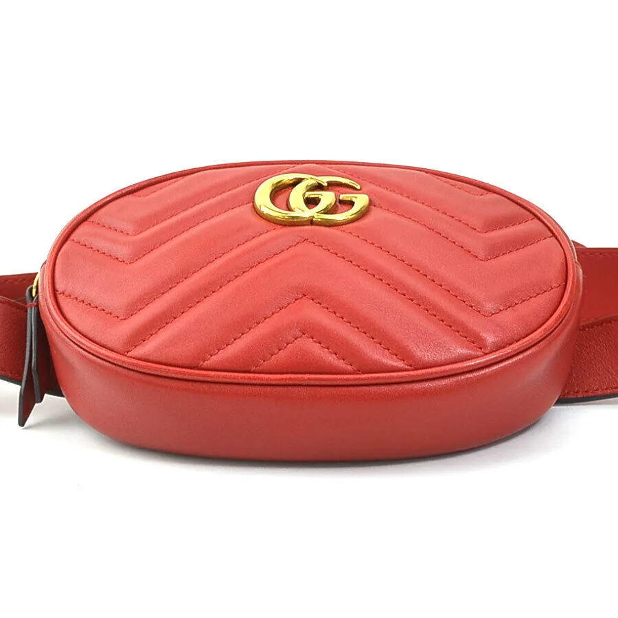 Gucci Gg Marmont Waist Bag Belt Red