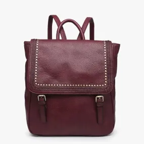 Jen & Co. Bag: Valerie Flapover Backpack w/Studded Details