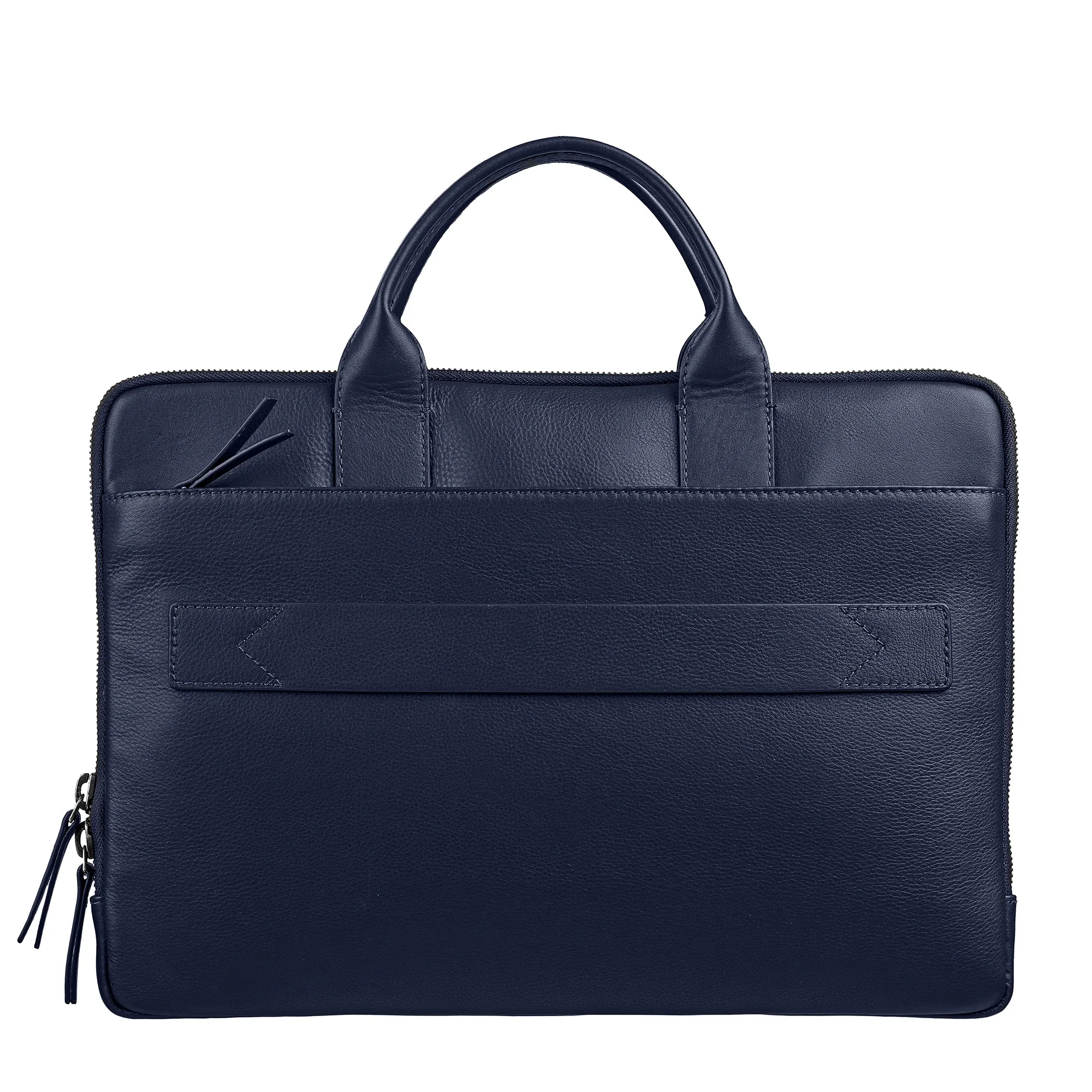 Laptop Sleeve V | Leather Laptop Bag for Men | Size: 15.6 Inches | Color: Blue, Brown & Black