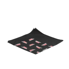 M1 Concourse Black Square Cotton Bandana with Logo Print