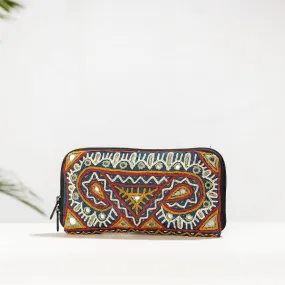 Multicolor - Kala Raksha Rabari Hand Embroidered Cotton Clutch/Wallet