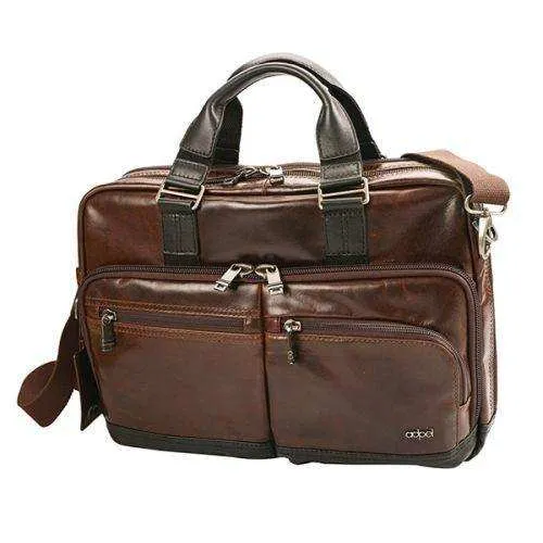 Oslo Dakota Genuine Leather Computer Laptop Bag - Brown