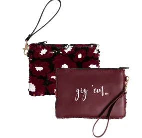 Sequined College Clutch Wristlets