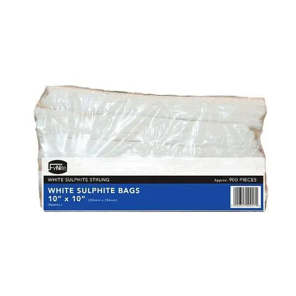 White Sulphite Flat Bags Strung