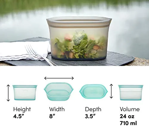 Zip Top: 100% Pure Non-Toxic Platinum Silicone Reusable Food Storage Bags