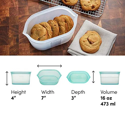 Zip Top: 100% Pure Non-Toxic Platinum Silicone Reusable Food Storage Bags