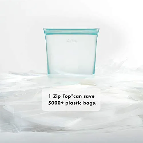 Zip Top: 100% Pure Non-Toxic Platinum Silicone Reusable Food Storage Bags